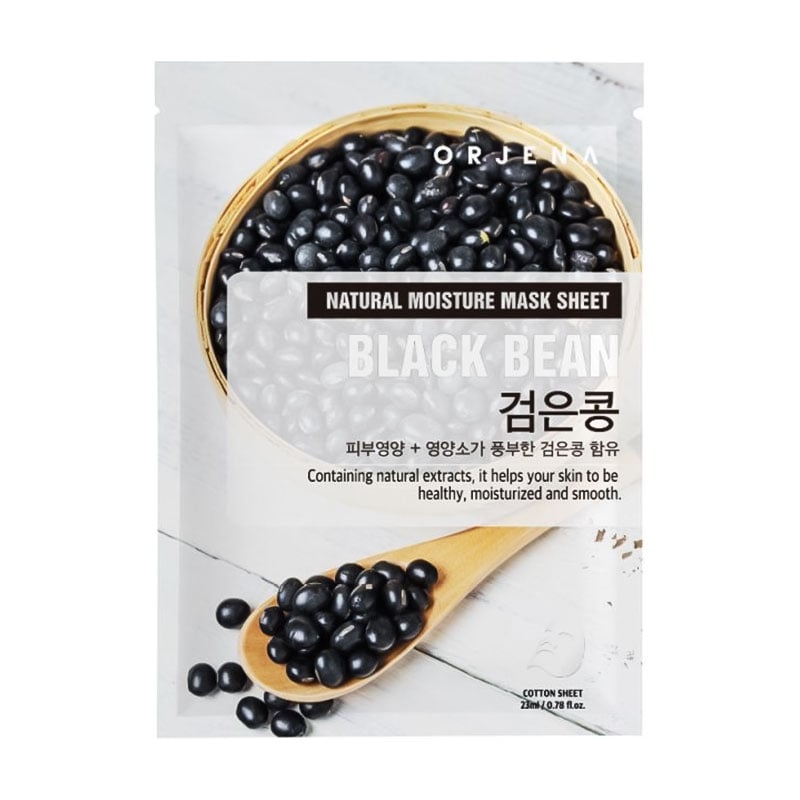 Тканинна маска для обличчя ORJENA Natural Moisture Mask Sheet Black Bean з екстрактом чорної квасолі, 23 мл